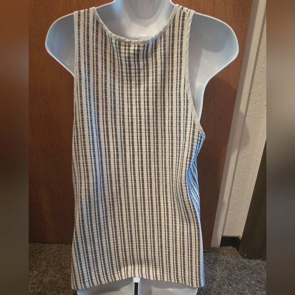 HOST PICK! 🎉Zara White/cream & Black Collection Knit Striped Tank Top SzL NWOT - Picture 5 of 7